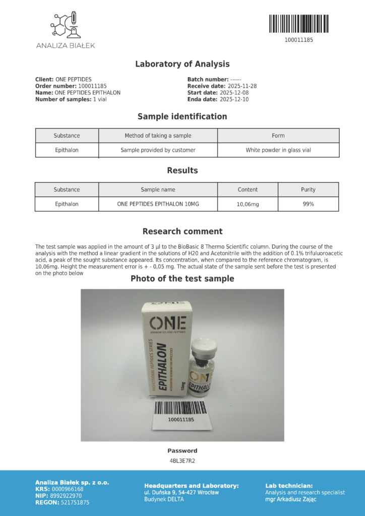 EPITHALON analiza, badania