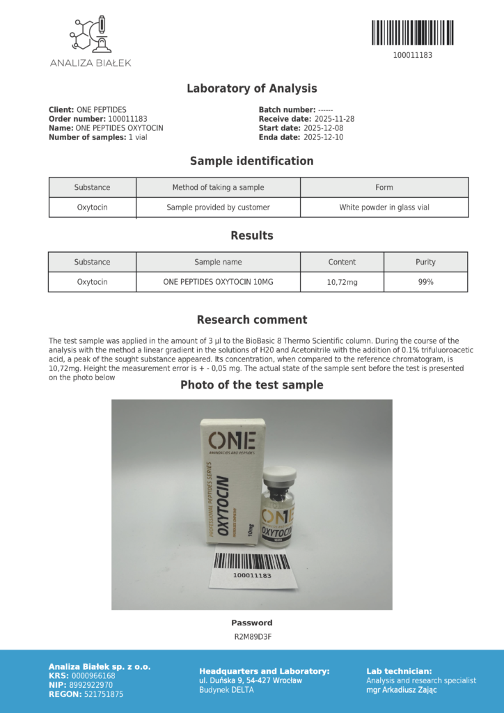 OXYTOCYNA analiza, badania